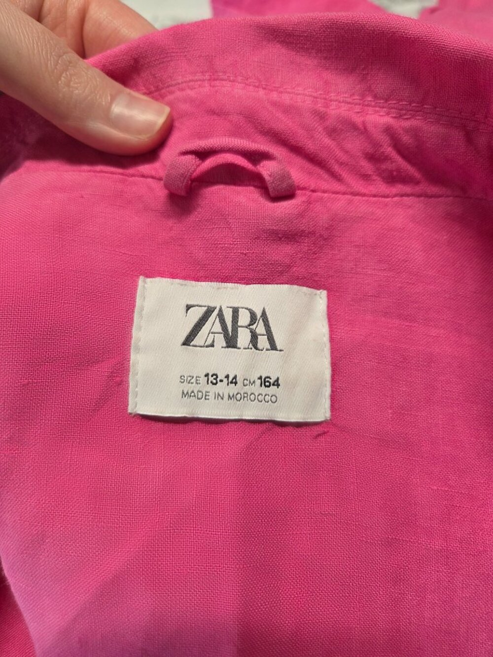Zara 13/14 Bright Pink 100% Linen Lightweight Spring Blazer Jacket - Picture 8 of 9